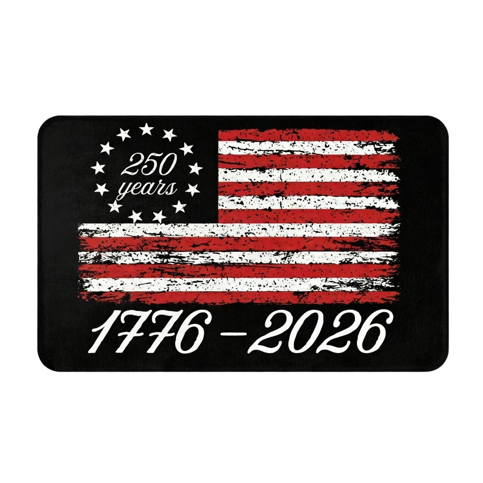 

0th Anniversary Of Independence Day Rug, Patriotic USA Flag Area Carpet,Decor Rug For Living Room Bedroom Entryway One Size