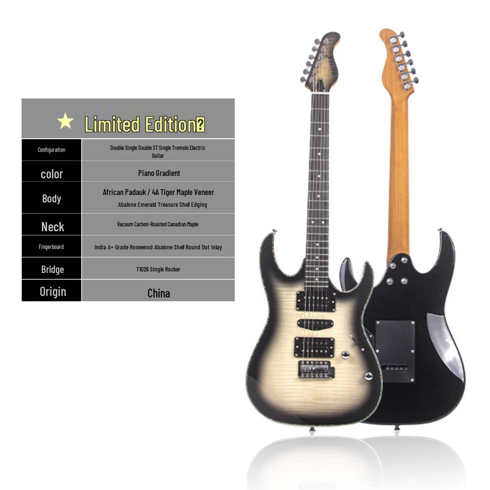 Entry-Level Rock Electric Guitar with Solid Wood & Carbonized Neck