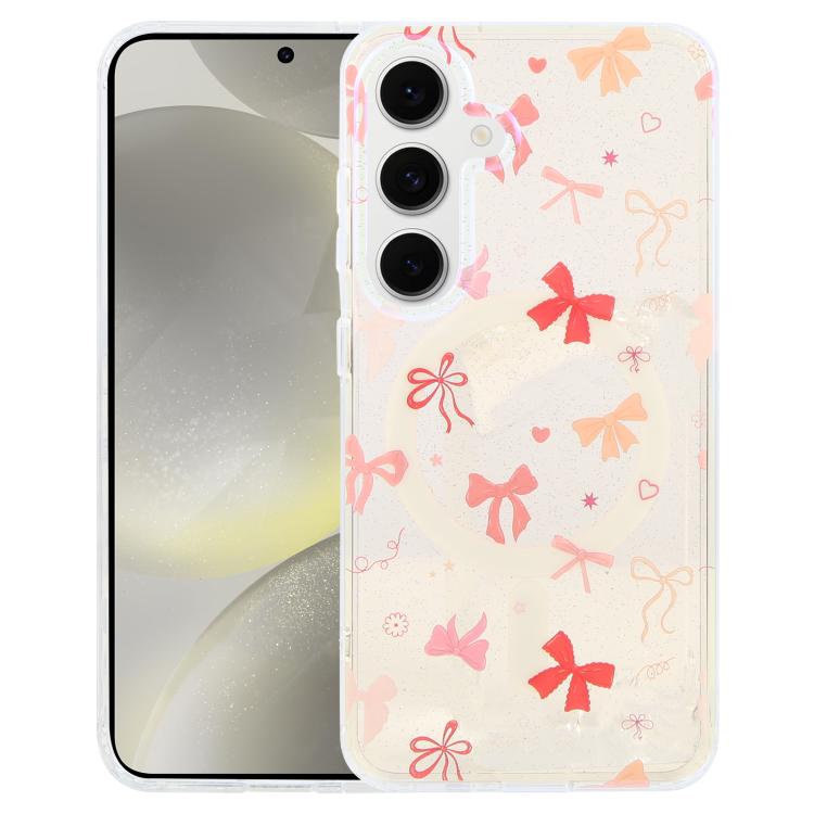 Blue Light Jungle Series Magnetic TPU Phone Case For Samsung Galaxy S24+ 5G, Raised Lens Screen Wireless Charging Protective Cover