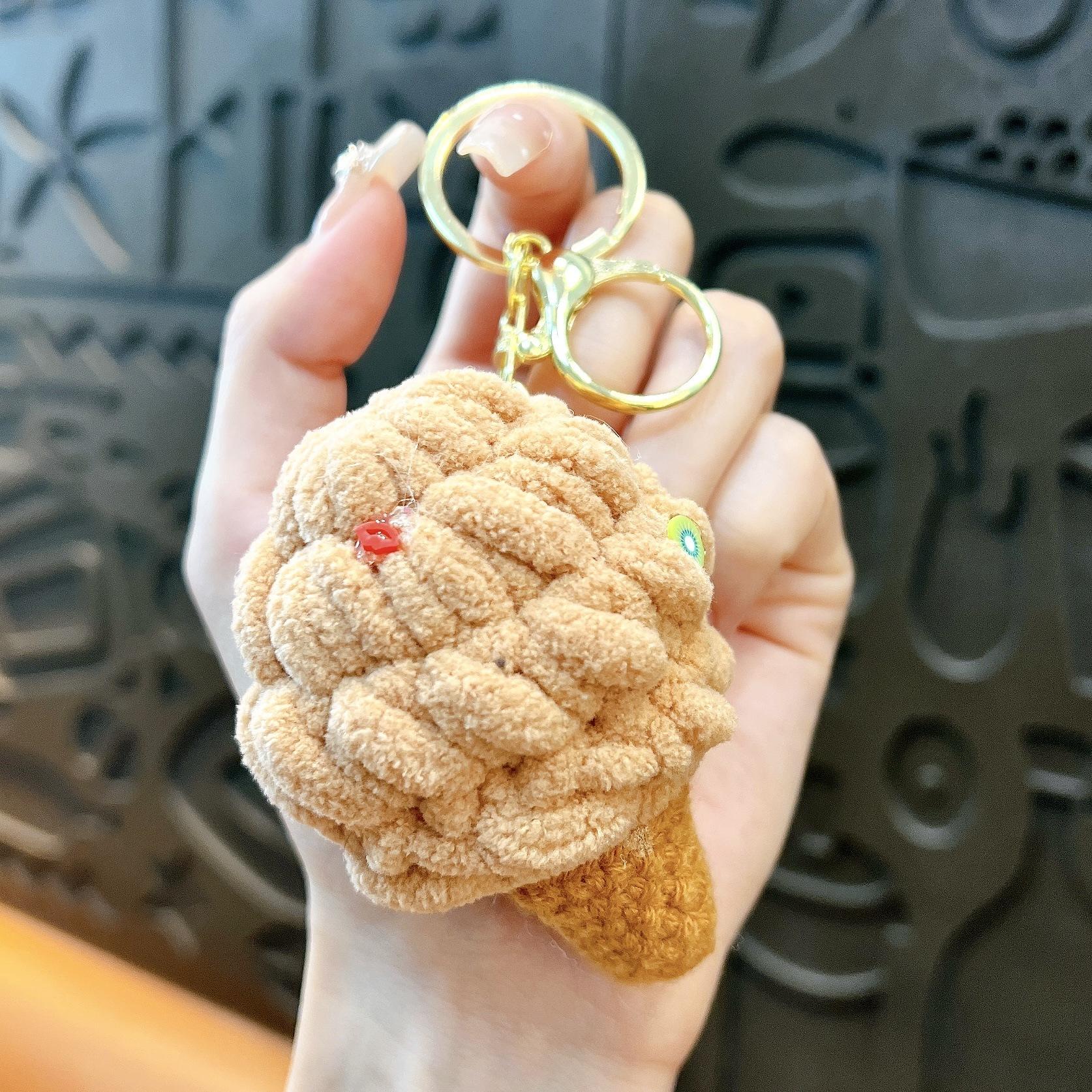 

Creative Woolen Knitted Ice Cream Keychain