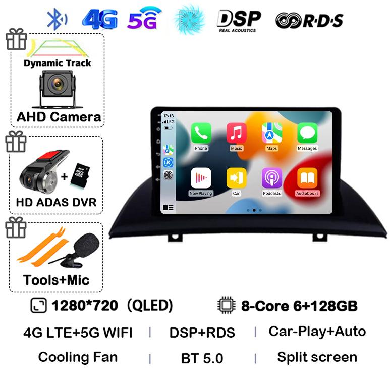 Android 14 Carplay Auto Car Radio For BMW X3 E83 2004 2005-2007-2009 2010 2011 2012 Multimedia Stereo Video Player GPS 4G WIFI