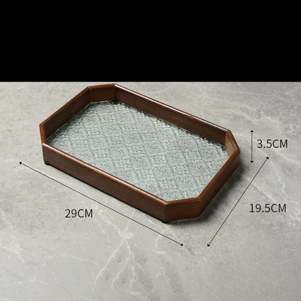 Glass Multipurpose Cup and Mugs Holder Platter Desk Organizer Fruit Snack Trays for Desk Bathroom Table Kitchen Parties