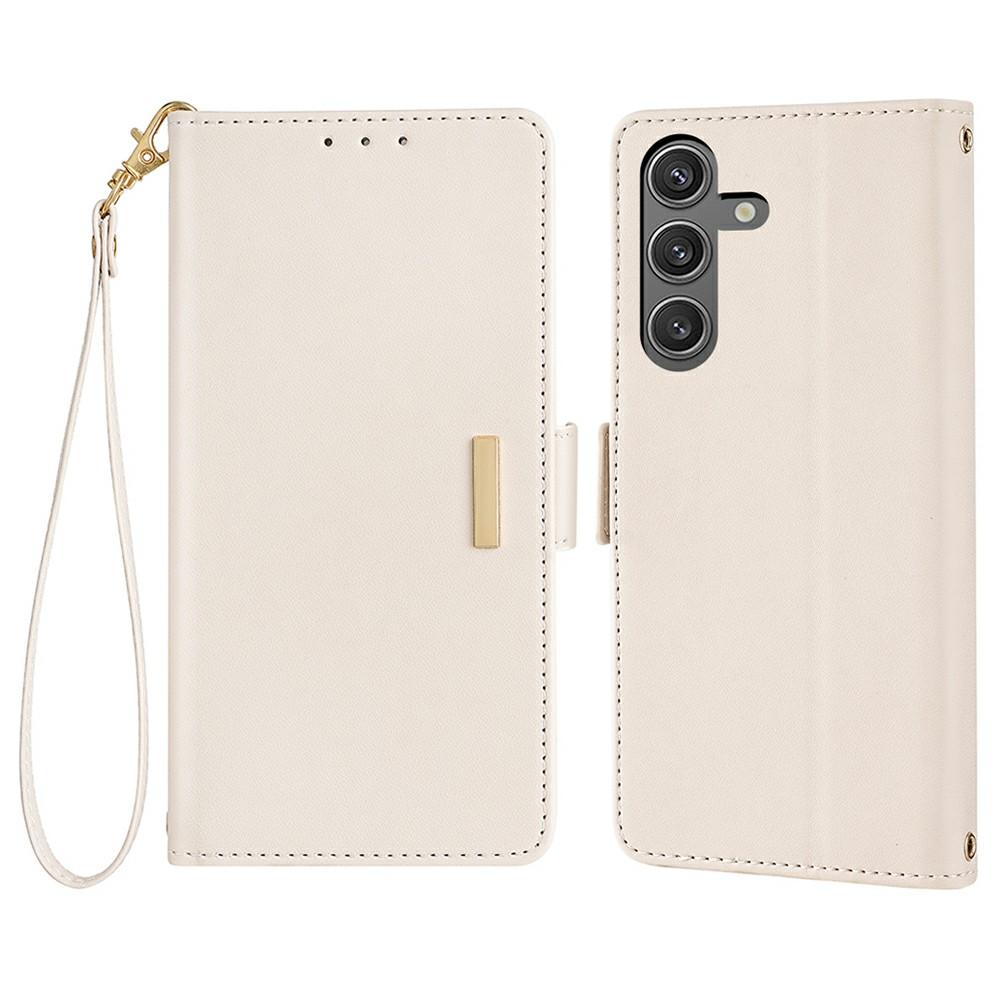 

For Samsung Galaxy S24 FE Leather Wallet Case RFID Blocking Stand Cover with Hand Strap C