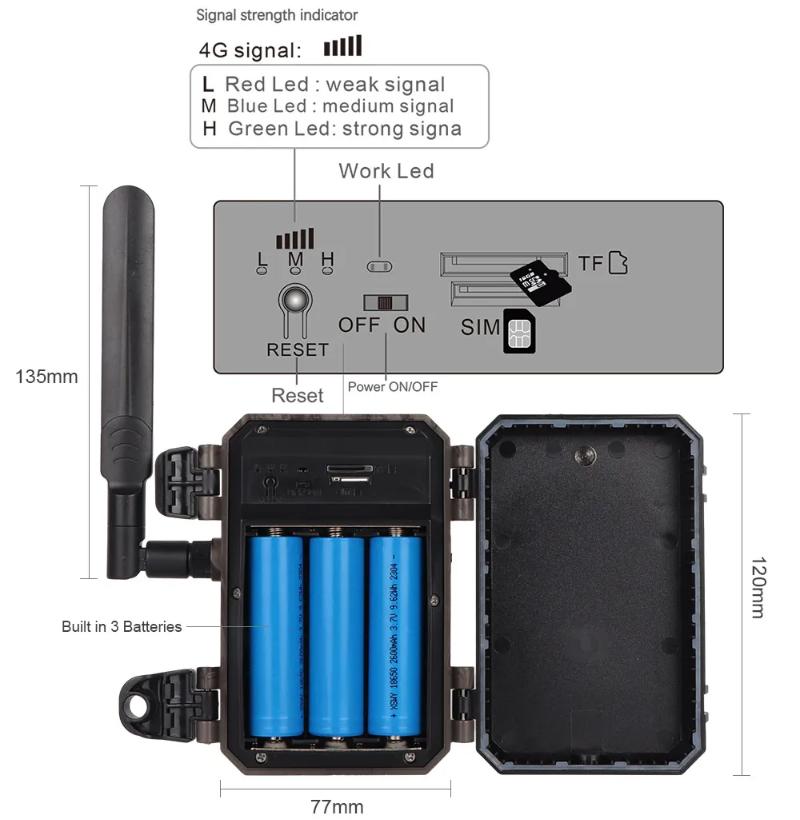2025 Solar Jagd-Trailkamera 14MP 4G SIM-Karte IP66 Wasserdicht 2-Wege-Gespräch 20M PIR Bewegungserkennung Wildkamera IR Nachtsicht