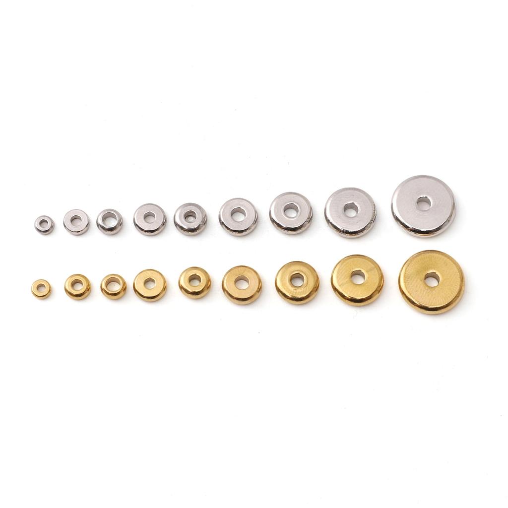 5-100 Piezas Acero Inoxidable Espaciadores Circulares Planos Para Pulsera DIY Collar Accesorios para Hacer Joyería