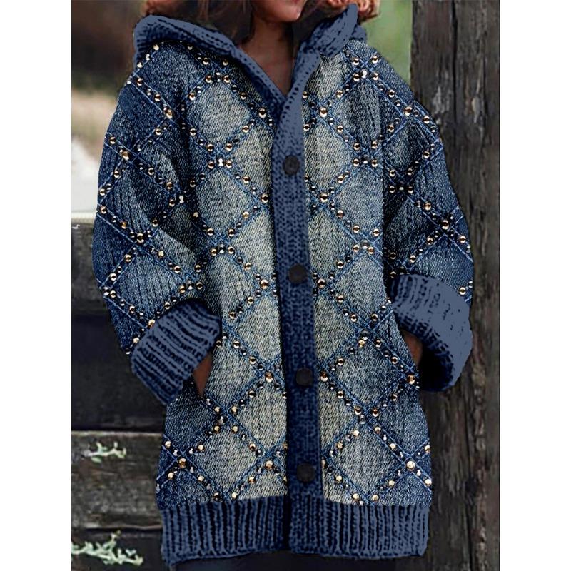 S-5XL for 2025 New 3D Printed Autumn and Winter Jacket Thickened Hooded Cardigan Sweater