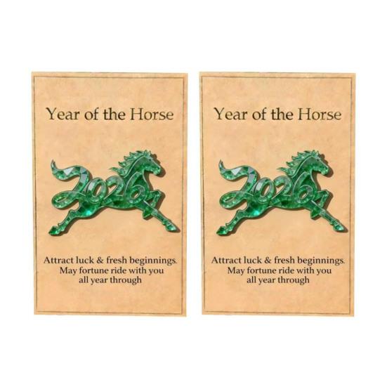 1/2Pcs 2026 Horse Pocket Hug with Card Bring Good Luck Wealth Year of The Horse Pocket Token Decoration Happy New Year Gifts