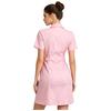 Donna Adulti Ospedale Infermiera Abito Scrub S-XXL - Colletto a Revers Manica Corta Abbottonatura Frontale Tinta Unita Camice da Laboratorio Uniforme