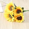 Artificial Yellow Sunflower Bouquet with 6 Flowers for Wedding Garden Party Table Centerpiece 30cm Faux Flower