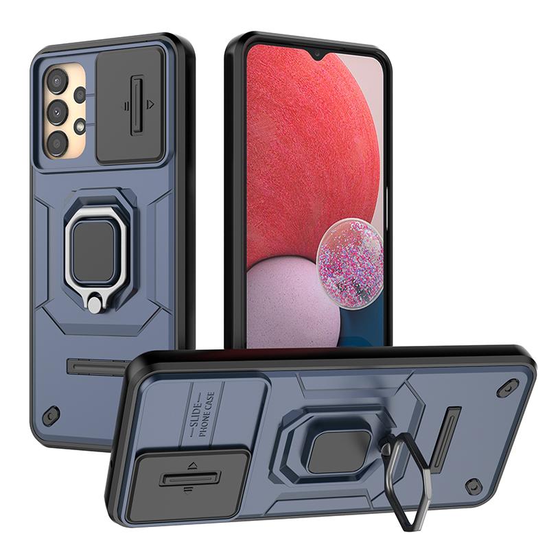 

Slide Camera Lens Protector Armor Case For Samsung Galaxy A13 5G Military Grade Bumpers Ring Cover For Samsung A13 5G темно-синий