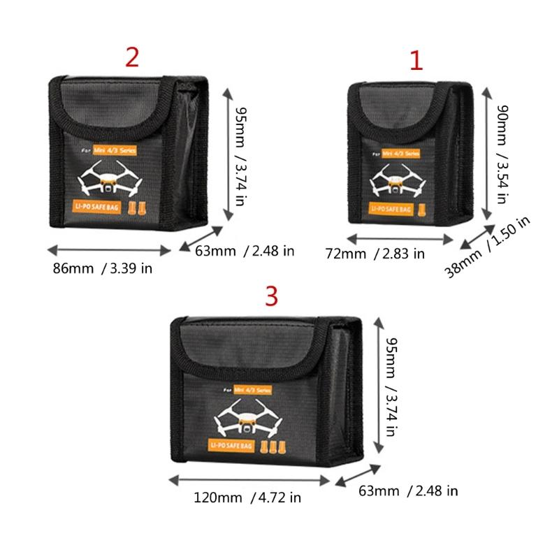 Heat Resistant Battery Safety Bag Container Fit for Miniature Drones Battery Storage Transport Fireproof Protective Case