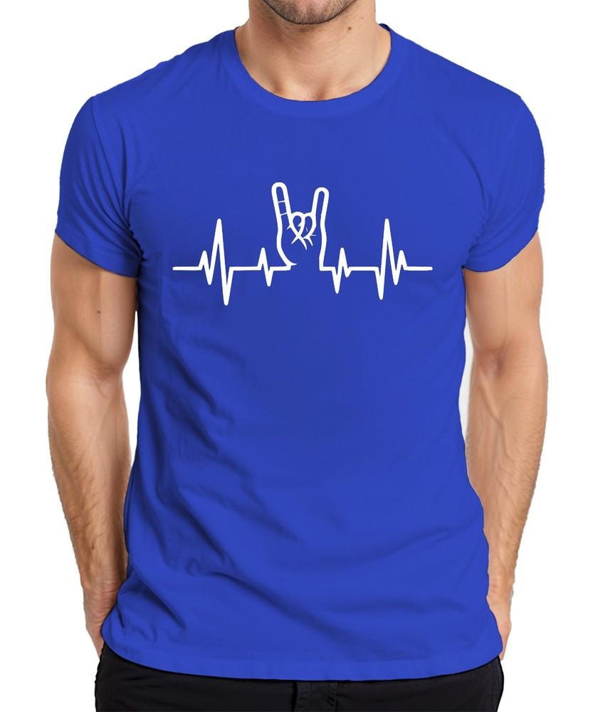 Heartbeat Ecg Rock Hand Sign Metal Concert Musician Heavy Metal Unisexs TShirt