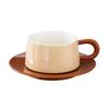 250ml Creative Contrasting colors Ceramic Coffee Cup with Saucer & Spoon Exquisite Retro Afternoon tea cup milk cup Espresso Mug