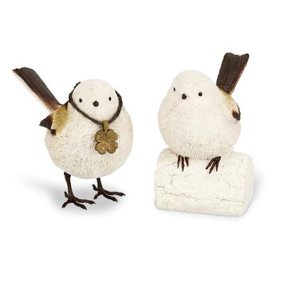 Shimaenaga Bird Garden Ornament Objeto Estatueta Conjunto Interior de 2