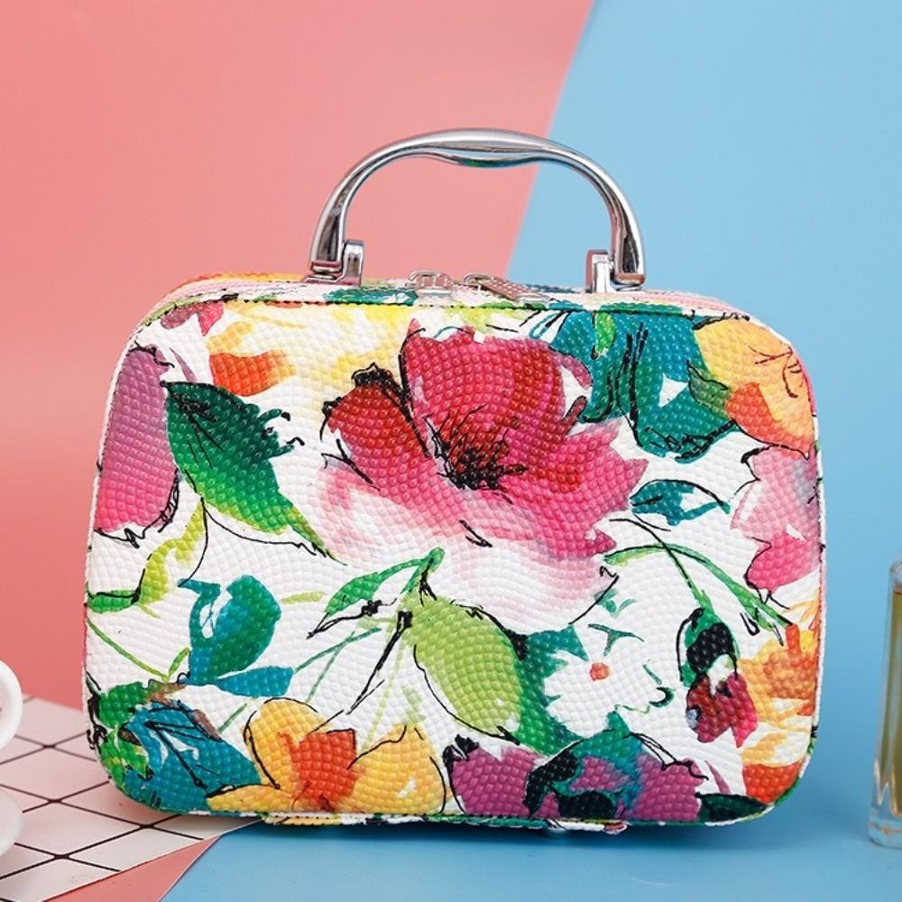 High Quality Floral Printed Cosmetic Bag Large Capacity Multifunctional Travel Wash Handbag Makeup Pouch Travel Organizer