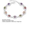 Women Vintage Bracelet Multi-Color Cubic Zirconia Bracelet Elegant Retro Bracelet Jewelry Gift for Wife Girlfriend
