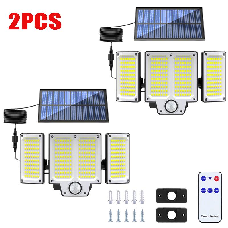 Solar Lights Outdoor 3 Modes Motion Sensor Flood Lights 234LED Solar Wall Lights for Outside Yard Garden Fence Pathway Lighting