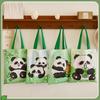 Large Capacity Cute Panda Canvas Tote Bag - Student Shoulder & Document Bag