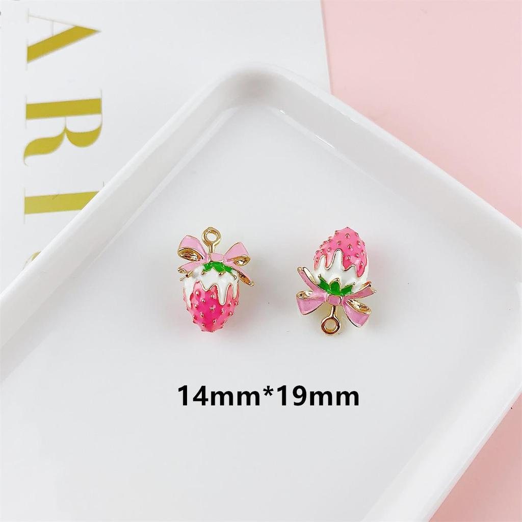 Colorful 3D Fruit Pendant Charms: Strawberry, Cherry, Pear for DIY Jewelry