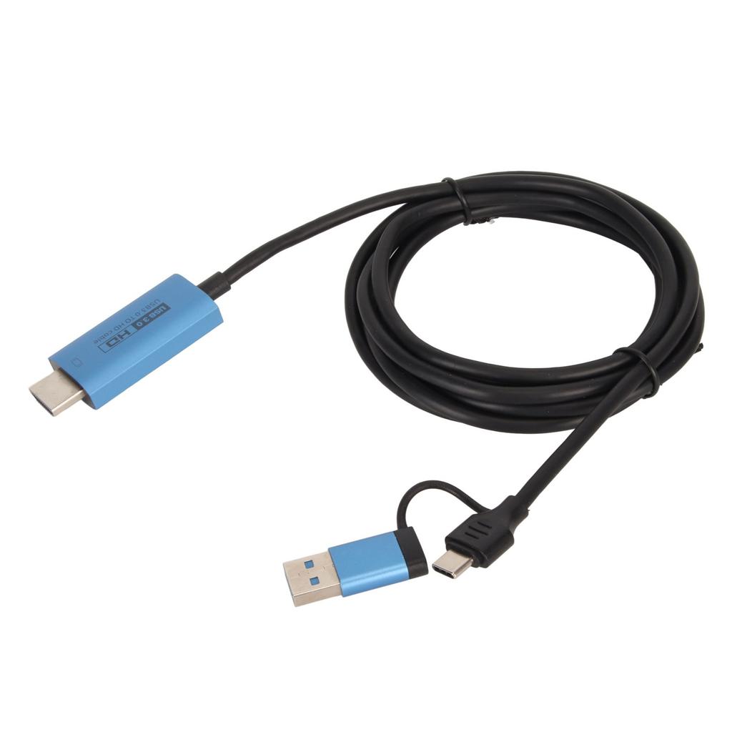 USB To HD Multimedia Interface Adapter Plug and Play USB Type C Converter Cable for Phone Laptop 6.6