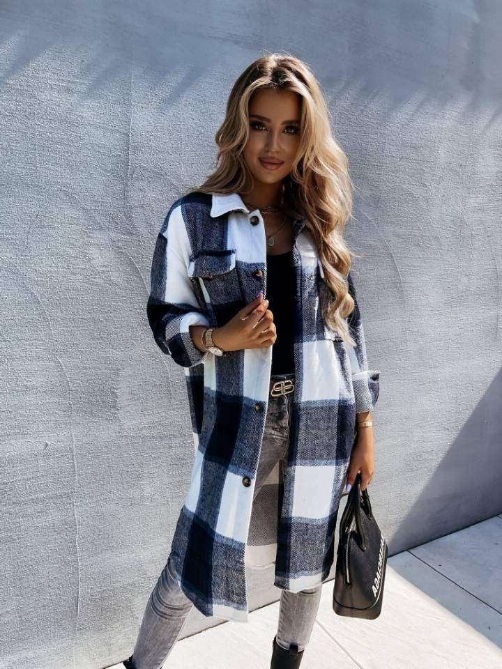 

Новая 2021 года рубашка с длинным рукавом на одной пуговице с цифровым принтом в клетку 2X Large чёрный/белый