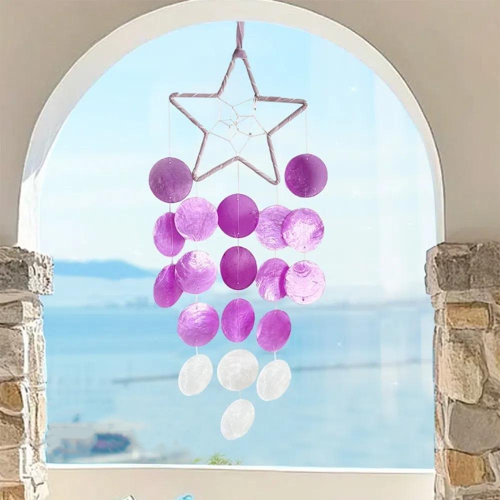 Circle Shell Wind Chimes Natural Shell Shell Pendant Creative Dream Catchers  Kids Room