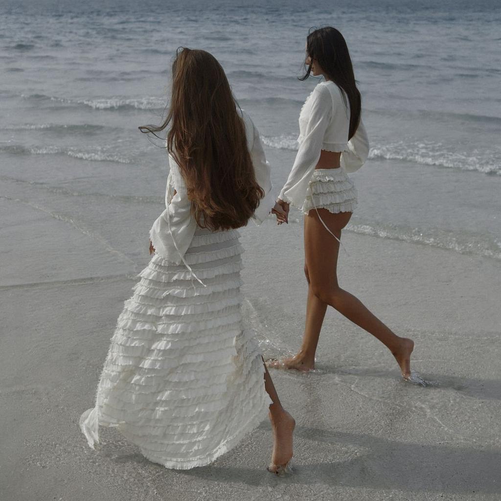 New Sexy Waist-exposed Straps Lace Beach Relaxed Vacation Beach Squid Dress