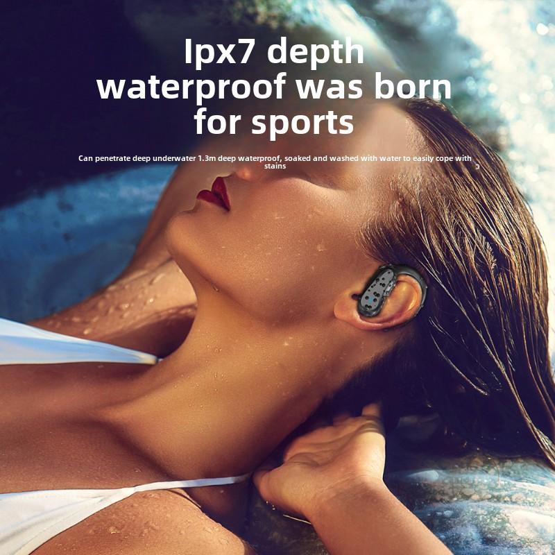 Casque Bluetooth Tws Étanche à Réduction de Bruit à Oreillette Suspendue Tactile Empreinte Digitale Smart Étanche IPX7 Casque à Longue Autonomie