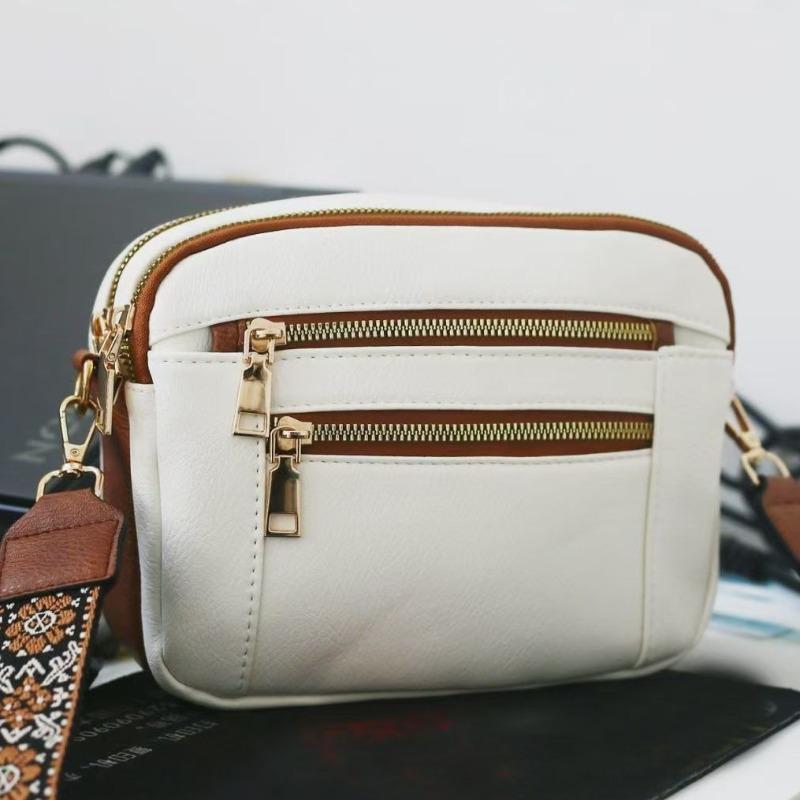 Popular wide shoulder strap embroidered small square bag Bohemian ethnic style shoulder bag casual versatile messenger women's bag