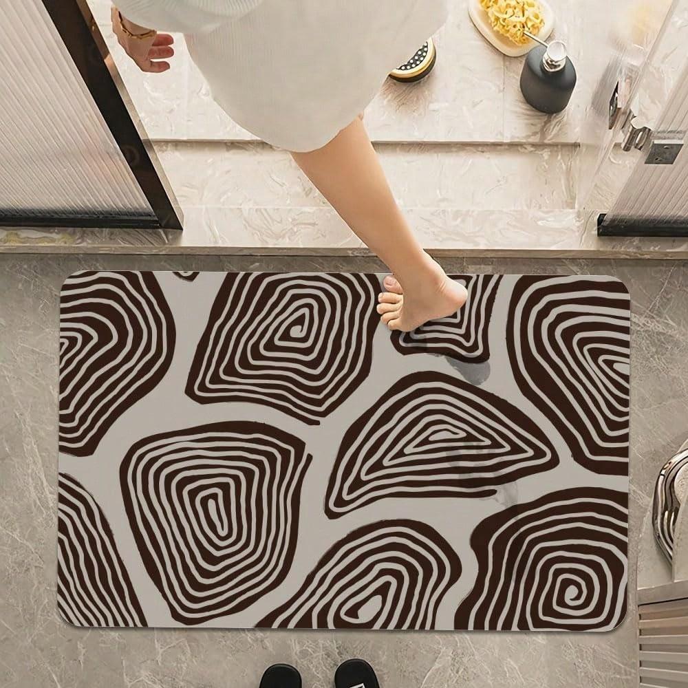 Non Slip Quick Dry Absorbent Vintage Floral Bath Carpet Mat Rug Easy Clean Home Decor for Bathroom Shower Sink Bathtub Door