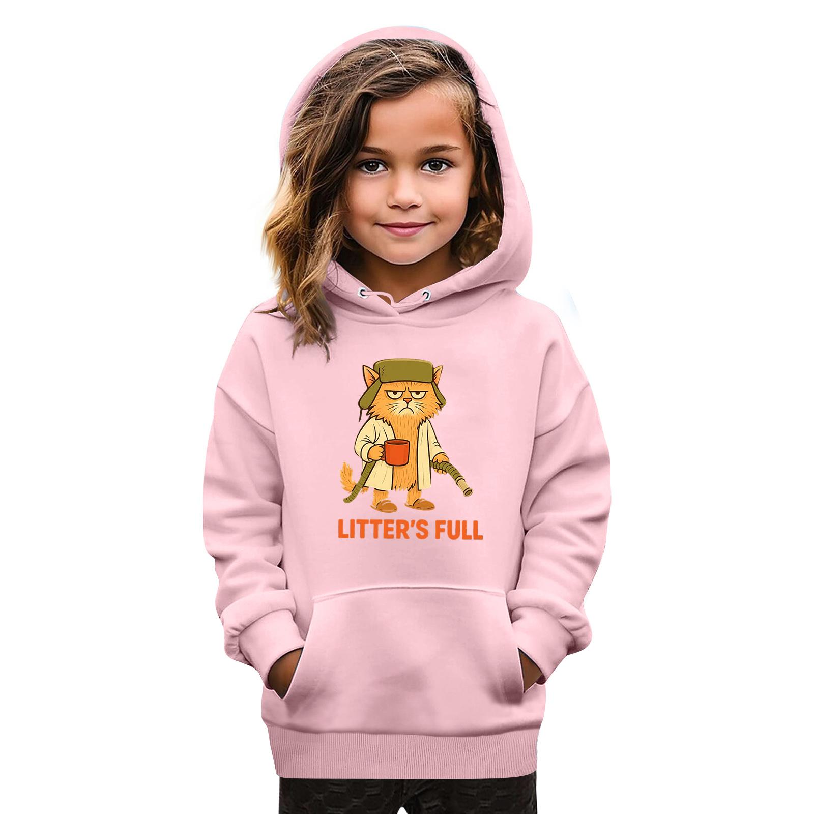 

Sweatshirts For Teen Girls Hoodies Long Sleeve Drawstring Pullover Cute Oversized Hoodie 140 рожевий