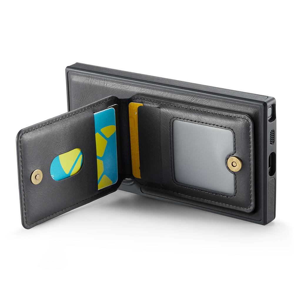 For Samsung Galaxy S24 Ultra Magnetic Case PC+TPU+PU Phone Cover with Card Holder