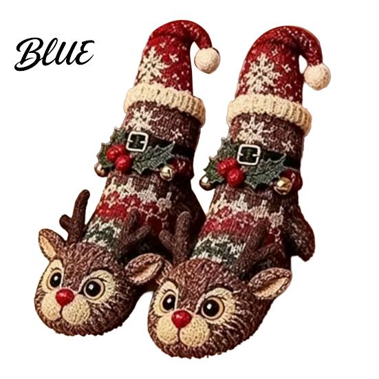 Large Hanging Gift Bags for Christmas 3D Knit Animal Stockings Rudolph Reindeer Highland Cow Fox And Personalized Xmas Holders Family Polar