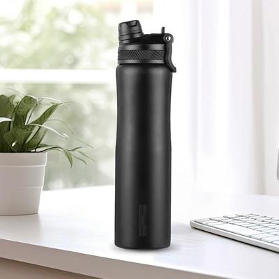 Bouteille d'eau Duo Sport en Acier Inoxydable 800 ml | Certifiée ISI Fabriquée en Inde | Thermos à Double Paroi Isolée par le Vide | pour le Bureau, l'École, la Salle de Sport et les Voyages