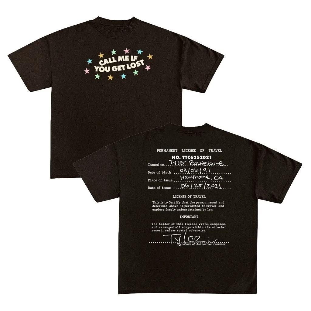 

Зателефонуй мені, якщо загубишся Тайлер Зе Креатор Високоякісна футболка з коротким рукавом Літо Нова Вінтажна мода Чоловіки Жінки Бавовняні топи L