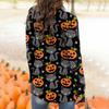 Fashion Women's Halloween Animal Cat Print Langermet Cardigan Jacket