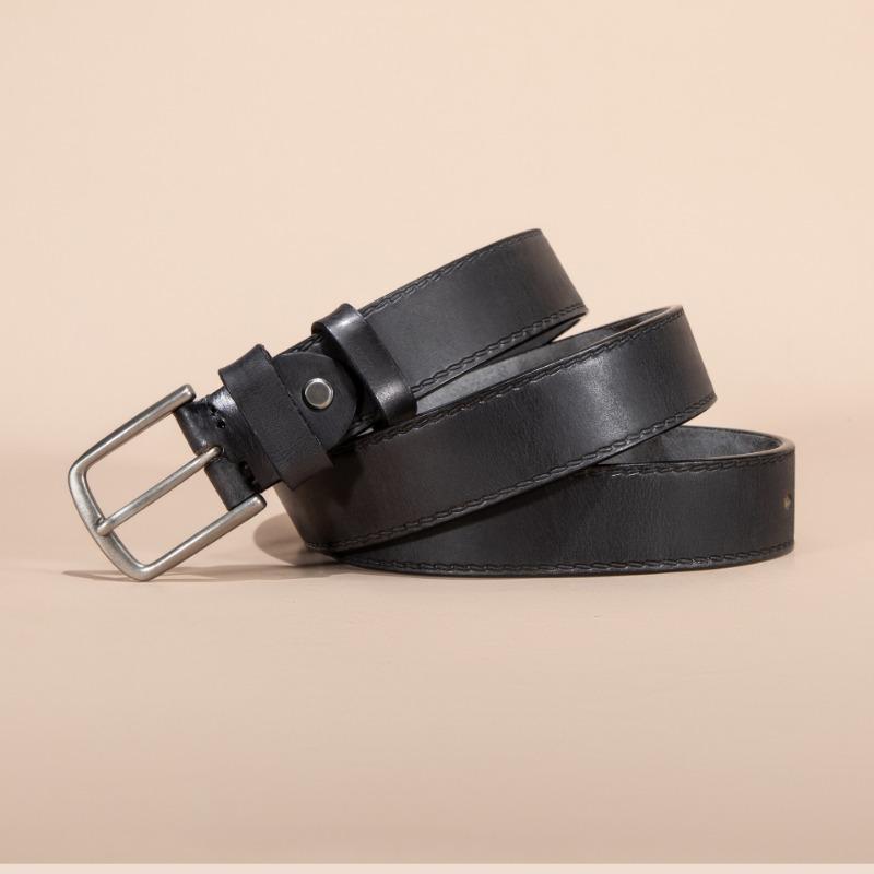 First Layer Cowhide Belt Men's Retro Casual Pin Buckle Leather Belt Men's Cowhide Vegetable Tanned Belt