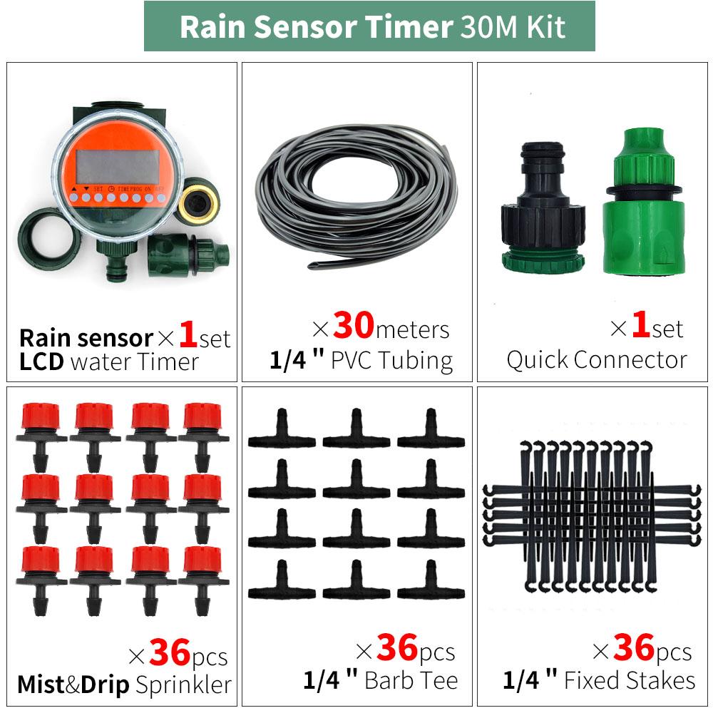 Greenhouse 5M-50M DIY Drip Irrigation System Automatic Watering Garden Hose Micro Drip Watering Kits with Adjustable Drippers