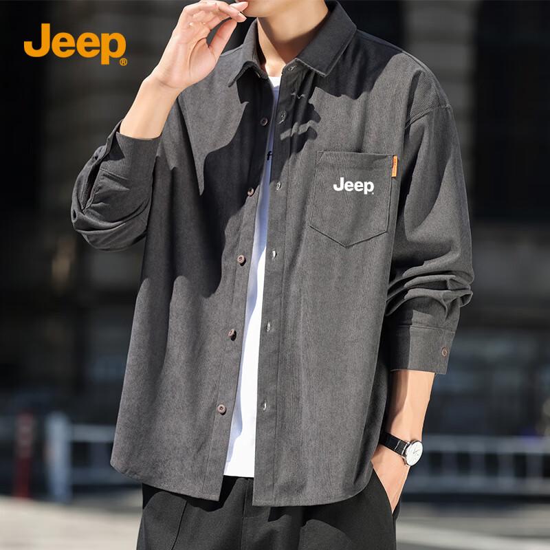JEEP Men s Corduroy Long Sleeve Casual Shirt 3XL