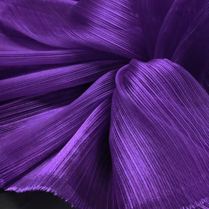 100x145cm Jasná Plisovaná Organza Látka Šít Svatební Šaty A Módní Plisované Síťoviny, DIY Tvar Pevné Designové Látky