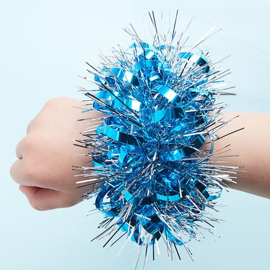 6 Stück Cheerleading-Pompons, elastisches Armband, Pferdeschwanzhalter, Haarseile, Party-Kostüm, Geschenke in Großpackung für Teamfeier, Volleyballspiel