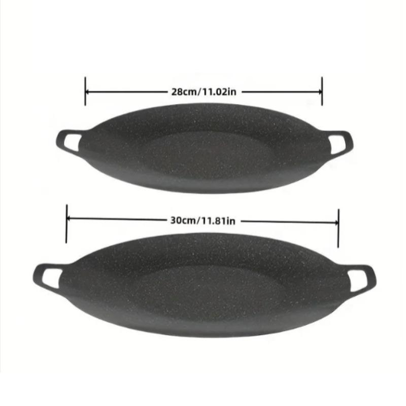 Outdoor electrical dual-use non stick baking tray with handle,evenly heated,easy to clean,for stir frying noodle,fried egg,steak