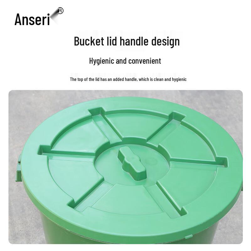 Ansaire Commercial Outdoor Round Plastic Trash Can with Lid