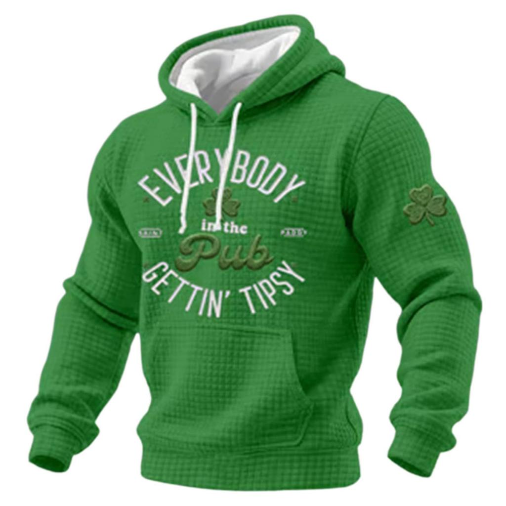 Men Irish Casual Graphic Knit Pullover Casual Shirt Holiday Outfit