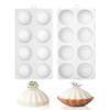 8-cavity Semicircular Petals Silicone Mold Fondant Mousse Cake Mould DIY Baking Decorating Tool Handmade-Soap Mold