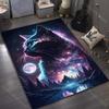 1PC Alfombra de Gato Fantasía Cósmica para Sala de Estar Dormitorio Sofá Decoración del Hogar Alfombrilla Antideslizante Regalo de Lujo