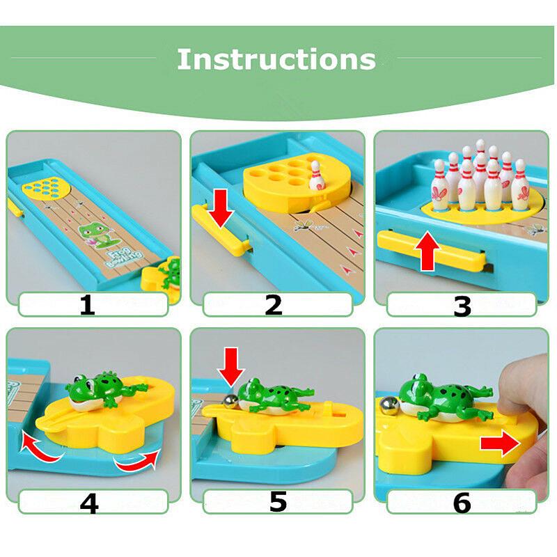 Mini Children Frog Bowling Desktop Interactive Games Educational Toys Launch Pad