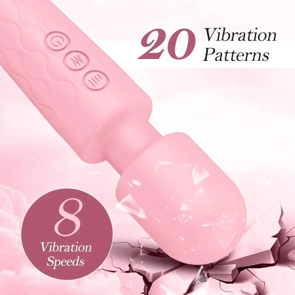 Female 20 Speeds Magic-Wand G Spot Clitoris Stimulator Powerful High Frequency Anal Vibrators Women Masturbation Adult Sex Toys