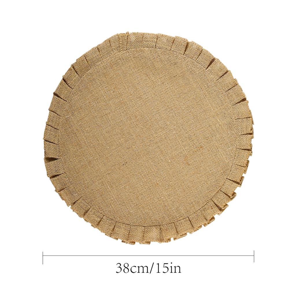 Set of 4 Round Jute Table Placemats - Vintage Mats for Parties Dining Table Coasters - Decorative Placemats  Jute