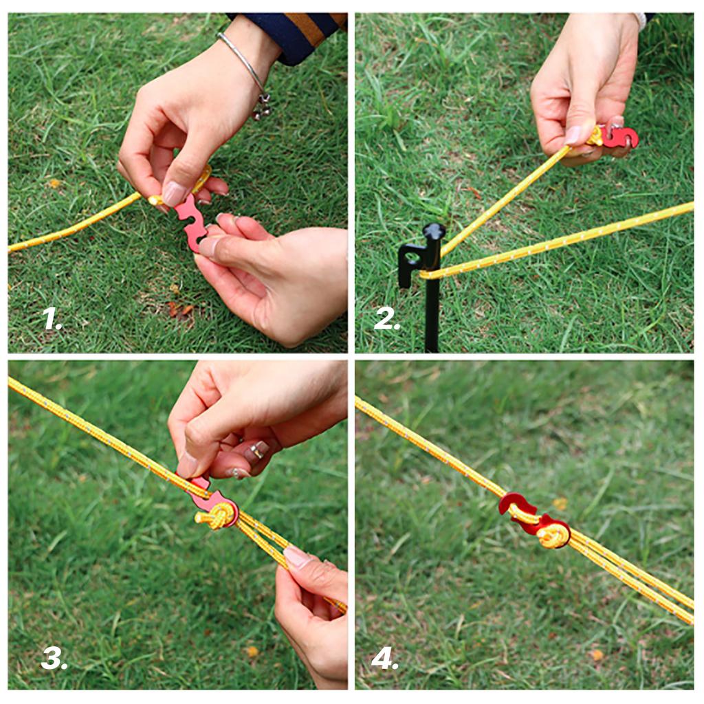10 Pieces Cord Rope Adjusters Tent Tensioners Tent Wind Rope Buckles Camping Accessories for Tent Camping Hiking Outdoor